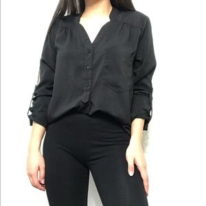 🌱 Oversized Black Blouse